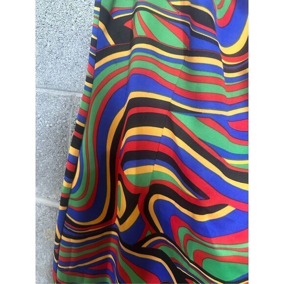 Peach Velvet New York Abstract Print Sleeveless Sheath Dress Size 12 Office - Picture 2 of 4